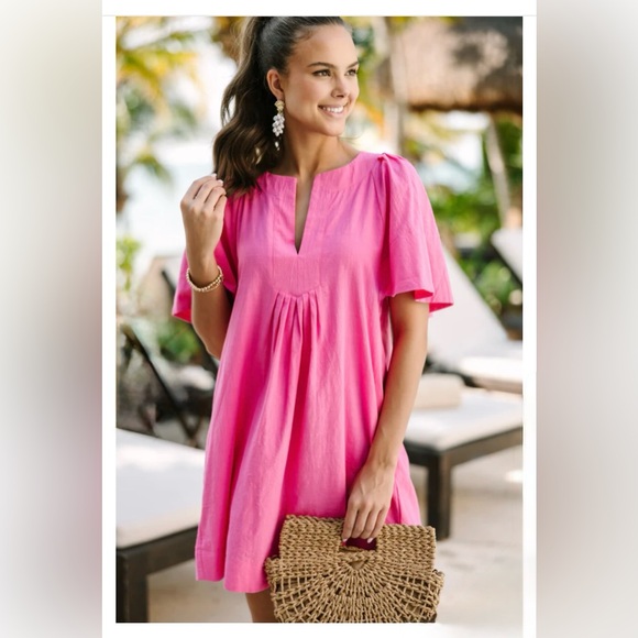 Mint Julep Boutique Dresses & Skirts - Fuchsia Pink Cotton Dress | Medium | Mint Julep Boutique | NWT